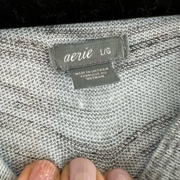 Aerie Heather Blue Gray Long Sleeve Pullover Sweater Size L - Picture 6 of 8